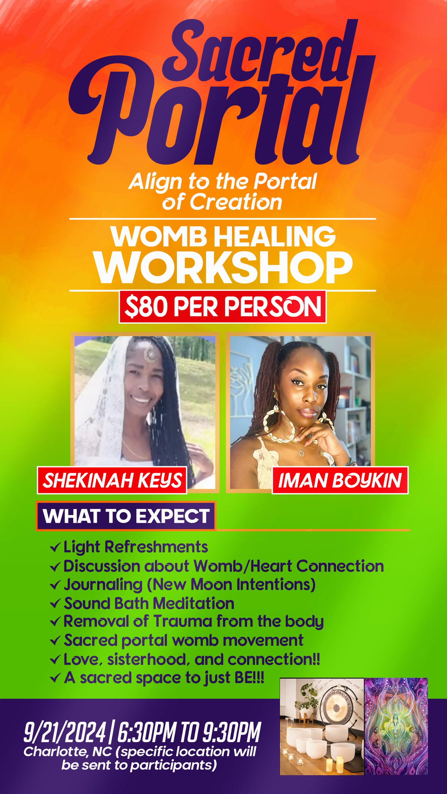 Sacred Womb Workshop 9/21/2024 6:30pm-9:30pm (CHARLOTTE, NC) PAYMENT PLAN AVAILABLE IN CHECKOUT